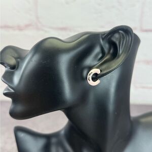 Louis Vuitton Pink Fleur Flower Star Silver Hoop Earrings